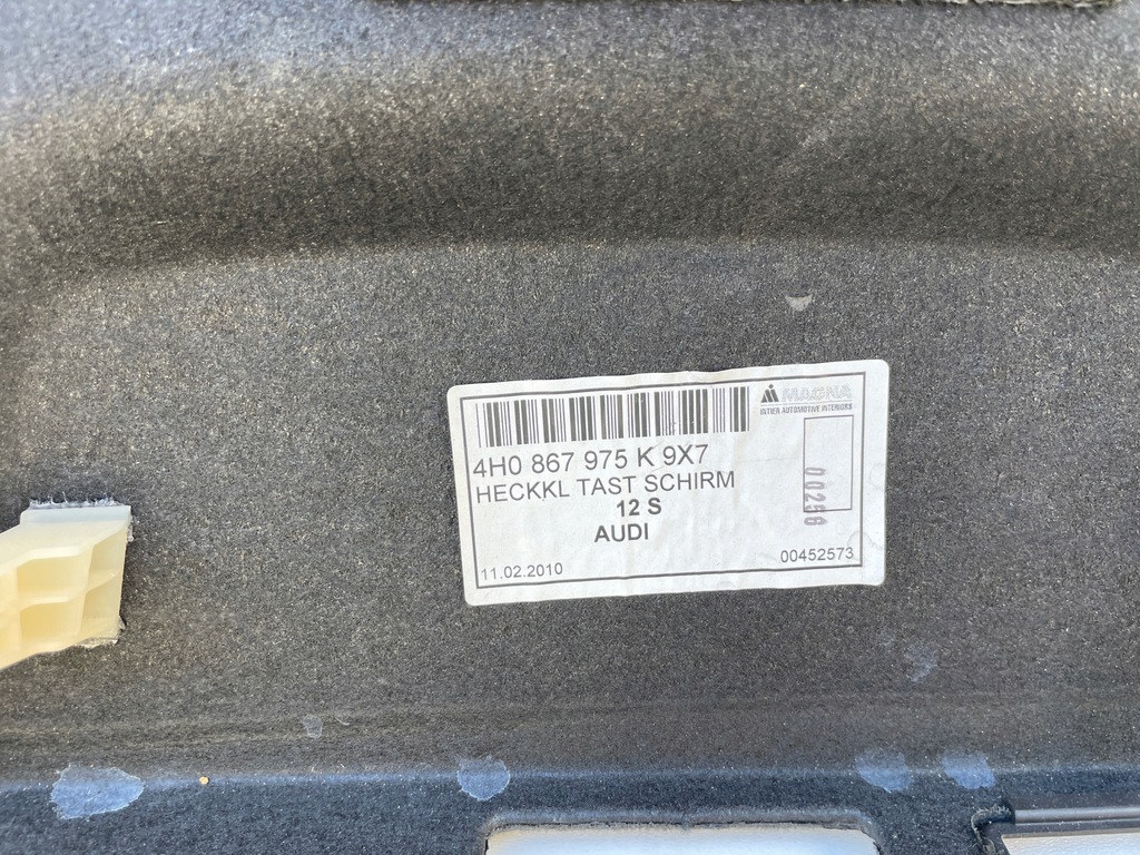 фото №7, Оббивка кришки багажника 4h0867975k 9x7 audi a8 d4 4h