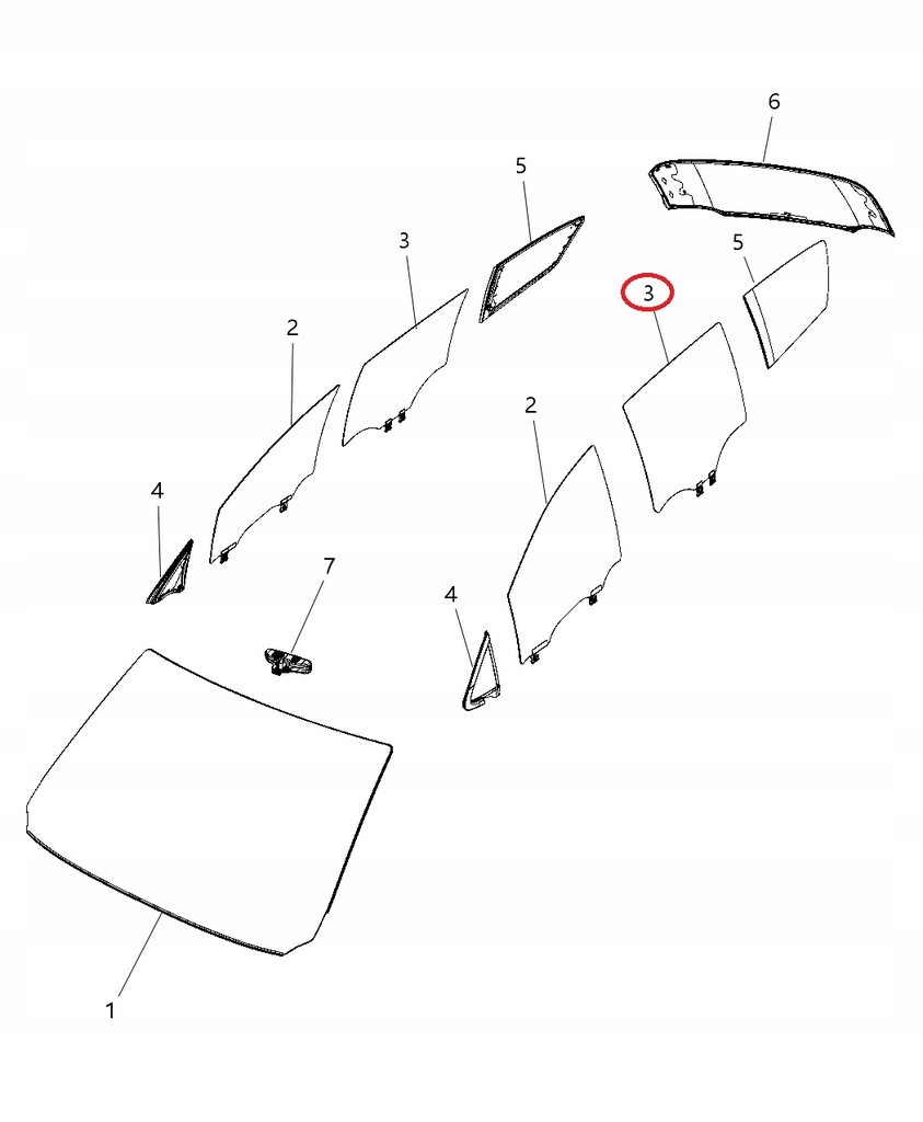 фото №1, Chrysler pacifica 2017 - 2020 скло двері ліва задня