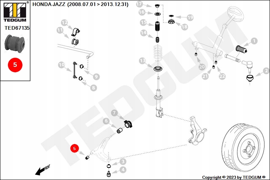 фото №16, Підшипниковий вузол, важіль tedgum ted67135
