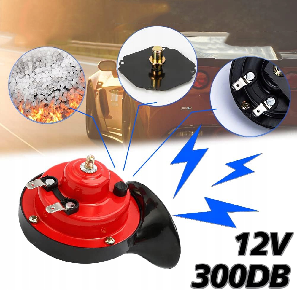 фото №11, 2x клаксон ślimaka 300db, dwukolorowy клаксон автомобільний, 12v, водонепроникний