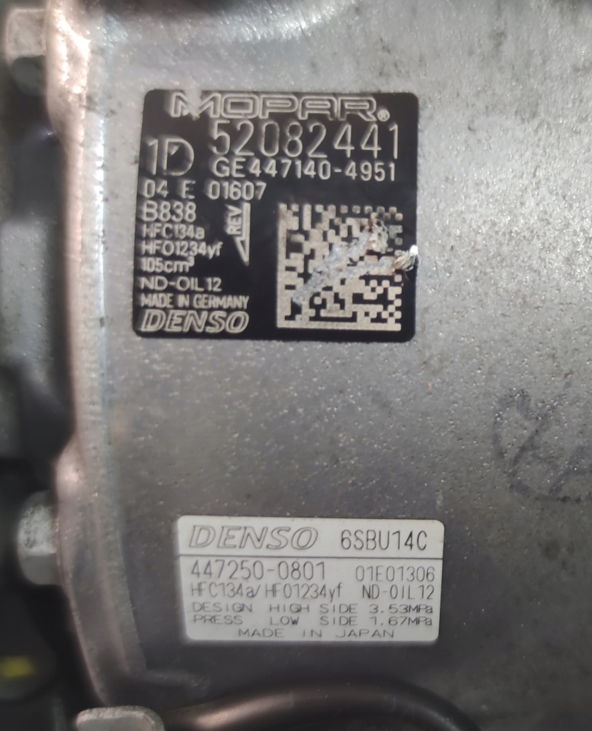 фото №3, Компресор кондиціонера alfa romeo stelvio giulia fiat 500x jeep renegade