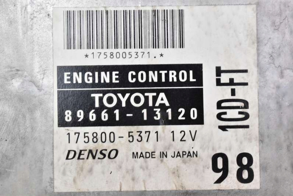 фото №7, Блок керування 89661-13120 175800-5371 toyota corolla verso 1 i 2.0 d-4d 90 km