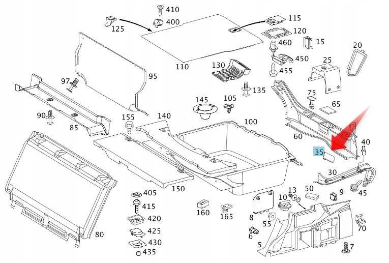 фото №1, Заглушка багажник mercedes w211 e klasa cls c219 a2116930030