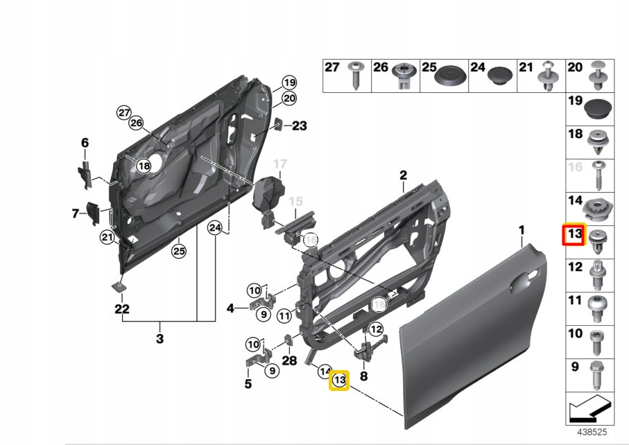 фото №10, Крепление петля дверь передних bmw i3 i01 51007355279