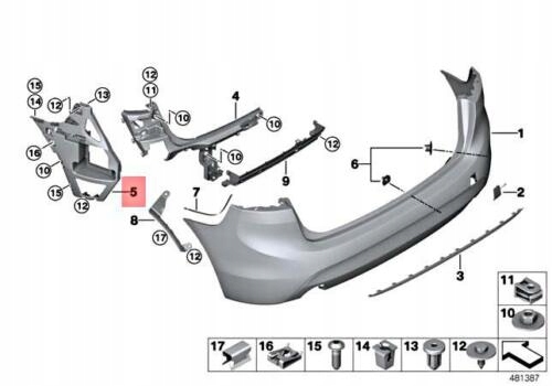 фото №12, Bmw 2 f46 напрямна бампера лівий задній 7318753