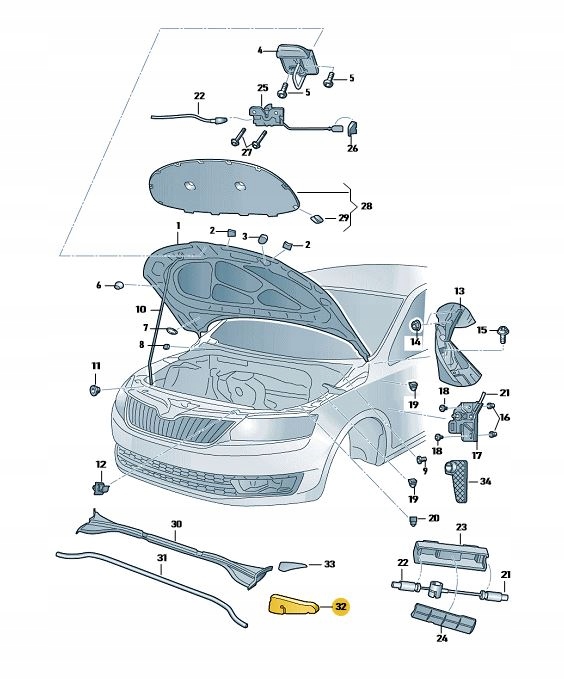 фото №2, Прокладка бічна рами скло перед skoda rapid