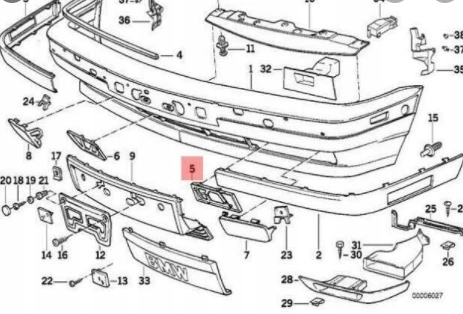 Bmw 5 e34 молдинг бампера передній з жалюзі ліва 51118168917 oem Ціна