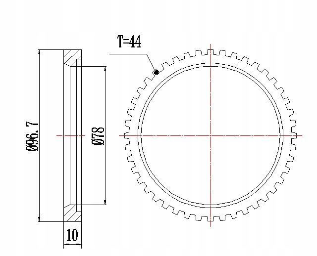 фото №1, Кольцо abs mazda /кольцо abs 44t/ tribute