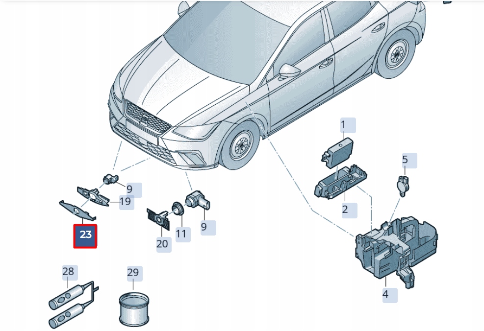 фото №8, Seat ibiza v kj1 center left парктронік тримач 6f0919267a9b9