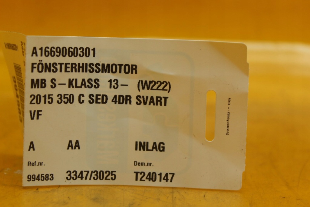 фото №12, Моторчик стекло левый перед mercedes w222 a1669060301 0130822755