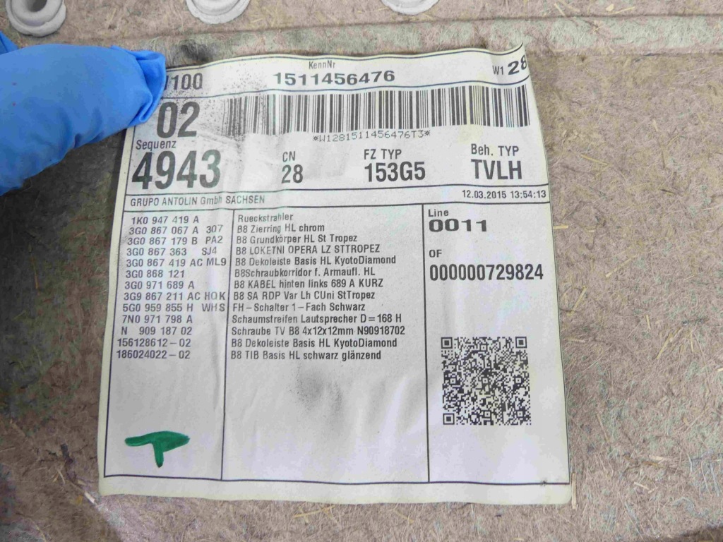 фото №9, Обивка обшивка задняя левый vw passat b8 kombi