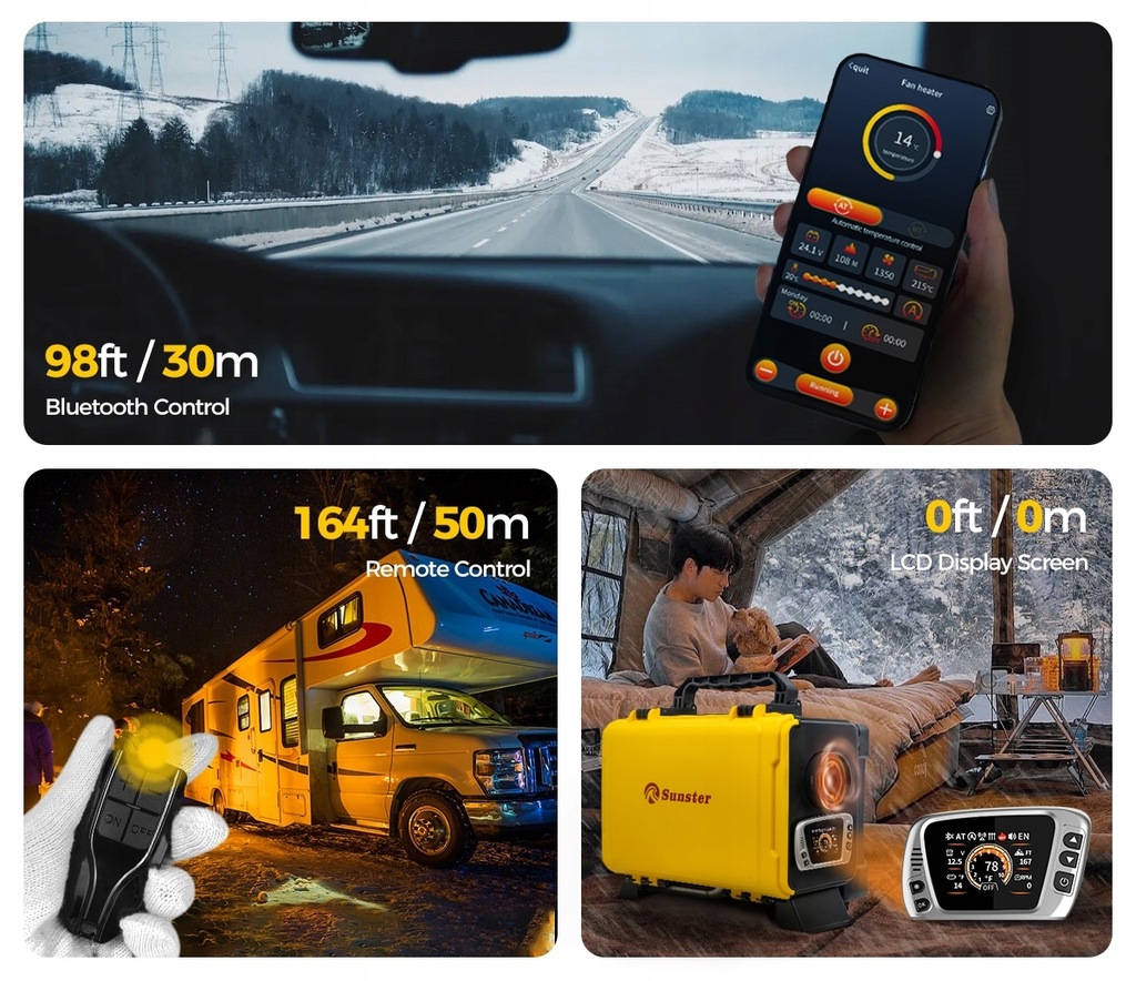 фото №12, Обогреватель стояночный 8kw 12v 230v webasto с вентиляция i кнопка старт/стоп bt lcd