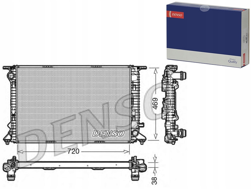 фото №10, Denso drm02024 радіатор, система охолодження двигуна