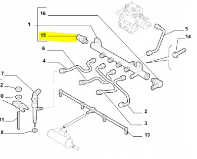 фото №7, Датчик давления топлива fiat croma оригинальный номер 55207677