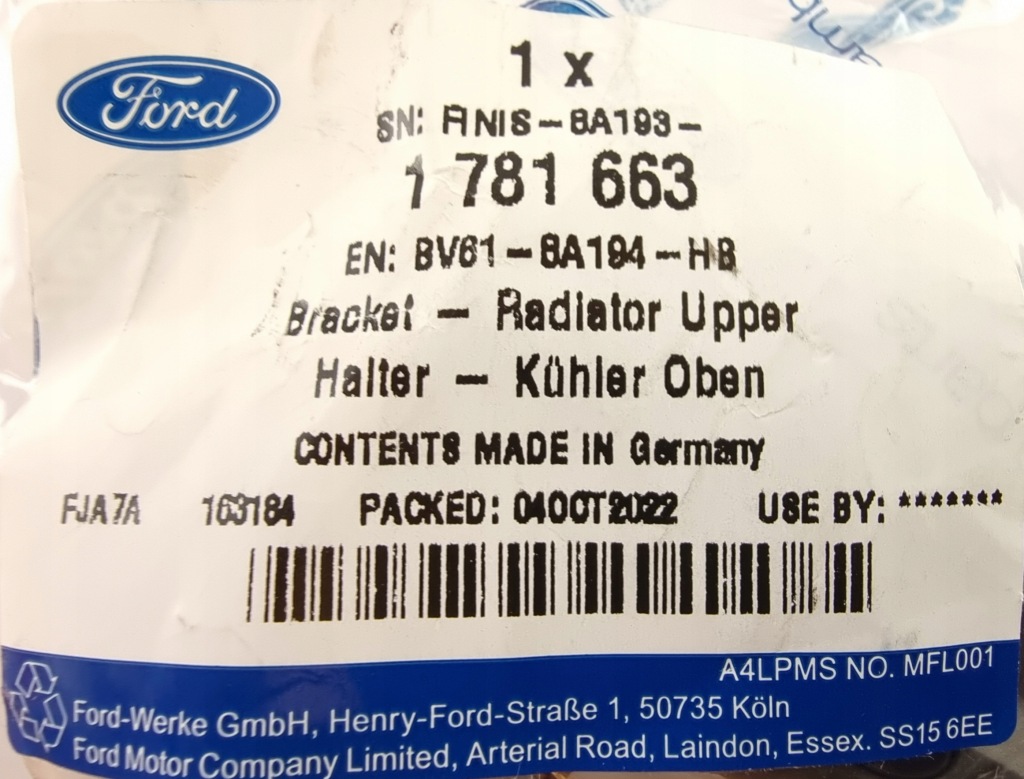 фото №11, Кронштейн верхний интеркулер focus kuga transit _1781663 _ bv61-8a194-hb