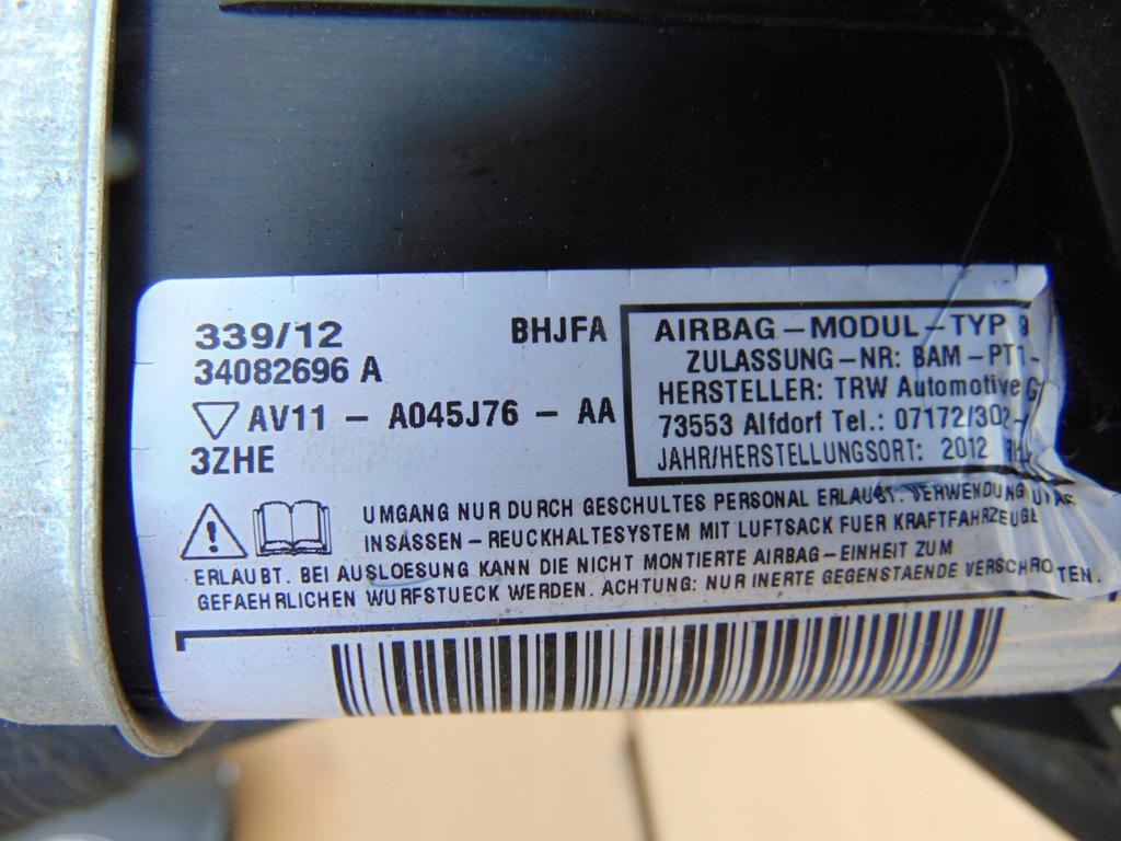 фото №13, Подушка коленная подушка безопасности ford b-max anglik