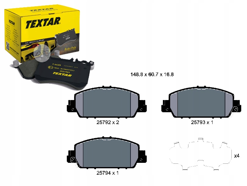 фото №1, Textar 2579201 набір гальмівних колодок гальмівних, гальма дискові