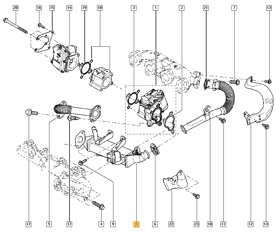 фото №9, Mahle радіатор вихлопних газів egr renault 2.0 2.3 dci 147350782r 8200910446