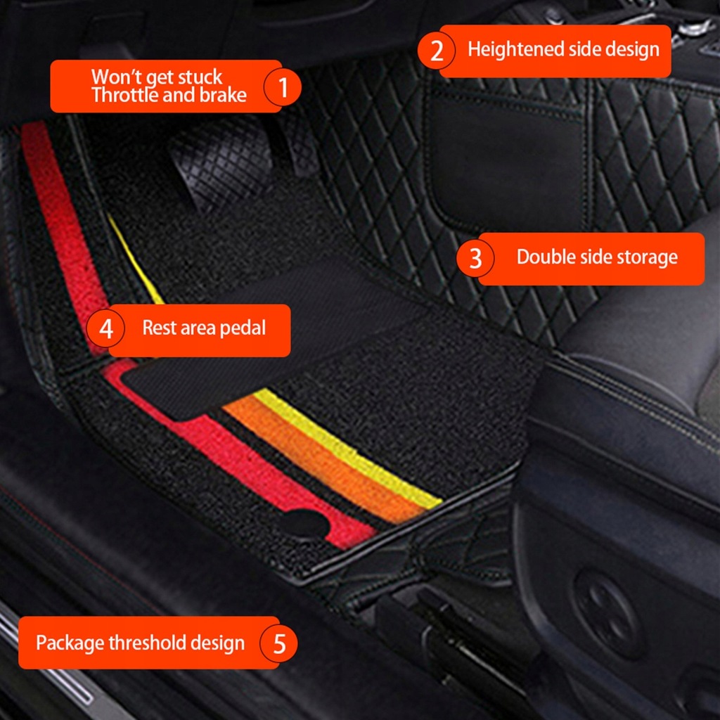 фото №7, Коврики напольные muchkey двойной do hondy accord 1997-2001, czarno-czerwono-czarno-złote