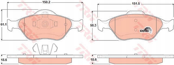 фото №4, Гальмівні диски гальмівні колодки перед trw ford puma
