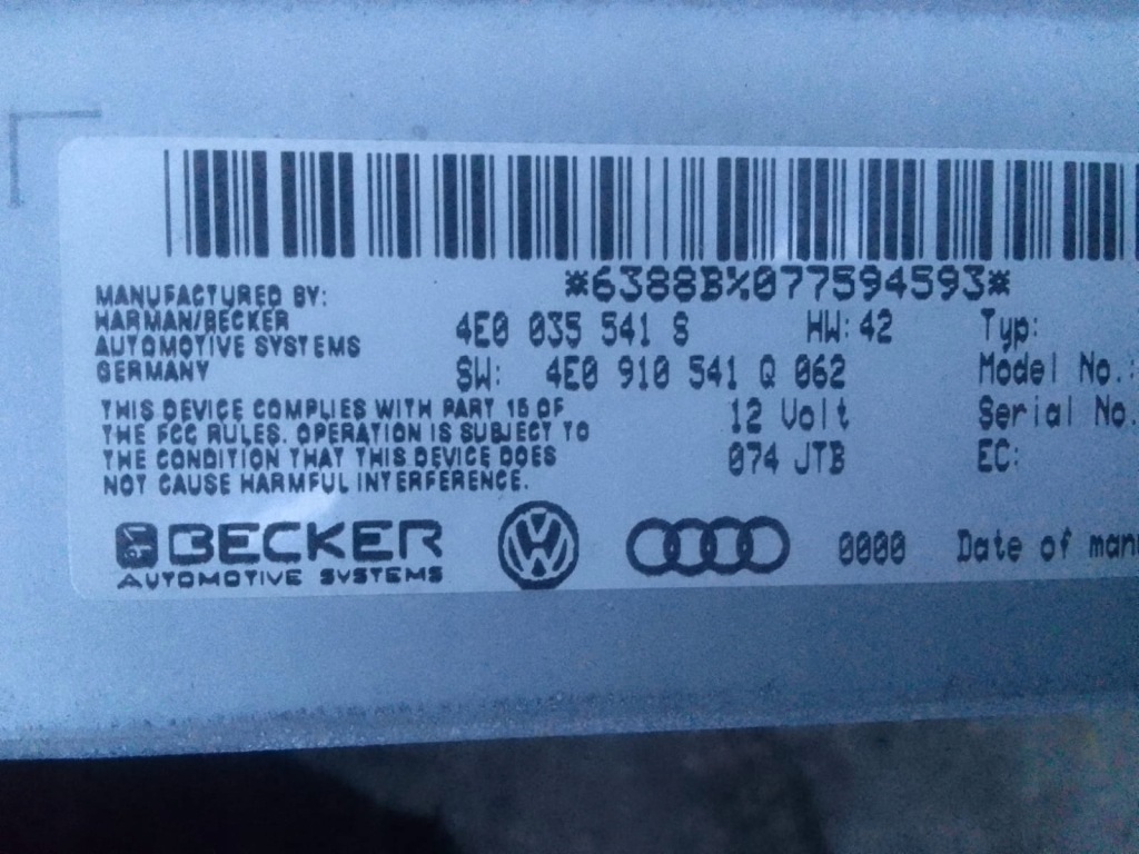 фото №2, Audi q7 4l модуль блок керування тюнер радіо 4e0035541s