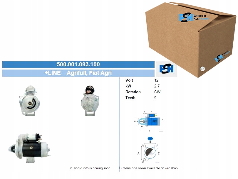 фото №1, Стартер fiat iveco 2.7 kw стартер bv psh