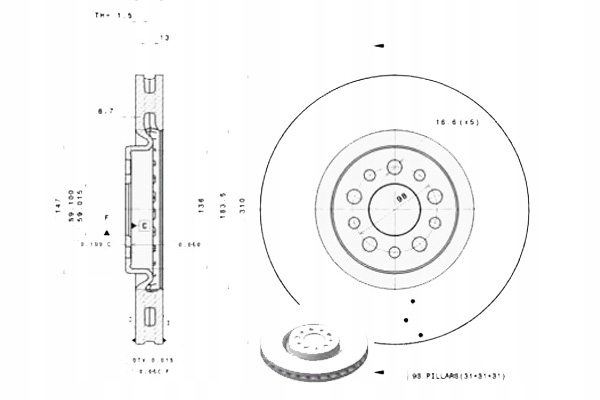 фото №1, Гальмівні диски гальмівні 2szt. citroen c8 fiat ulysse lanc