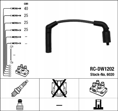 фото №1, Rc-dw1202/ngk дроти wys. nap. daewoo 1,0 ngk