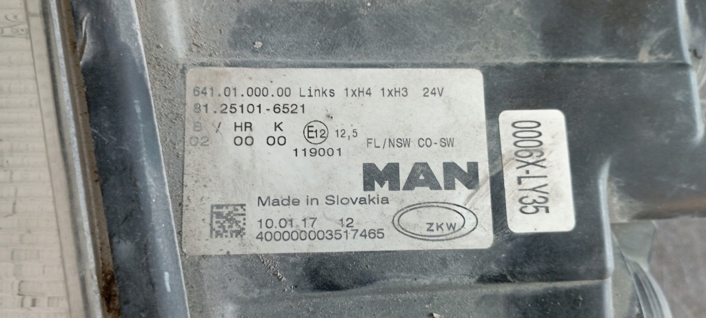 Противотуманная фара фара противотуманный man tga p l 81.25101-6522 81.25101-6521 Доставка