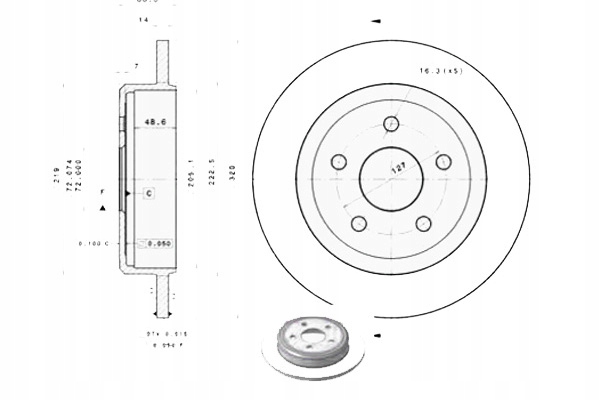 фото №1, Brembo тормозные диски тормозные 2szt jeep commander 3.0 cr