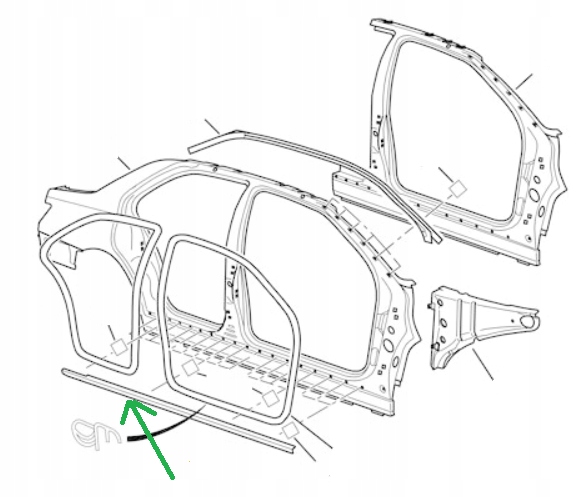 фото №2, Прокладка порог дверь peugeot 406 правая 9023lk