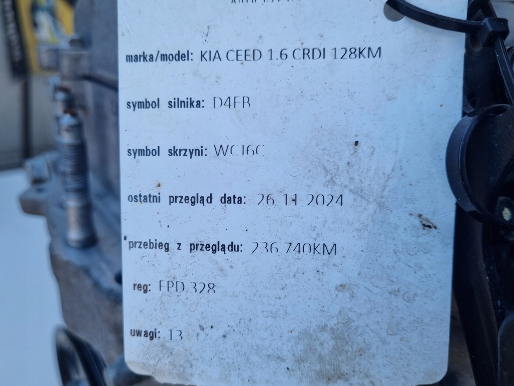 фото №14, Двигун комплект kia carens iii 1.6 crdi 128km задокументовано 236tyś d4fb