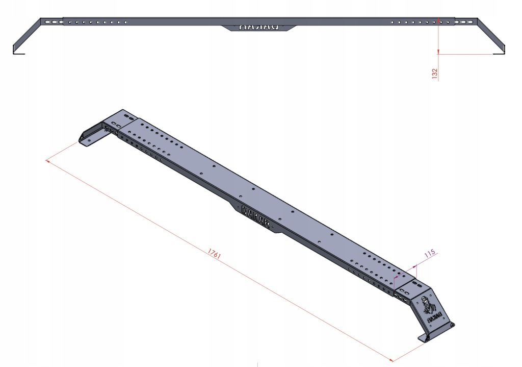 Балка поперечний багажник до шторка універсальні 130-177cm Ціна