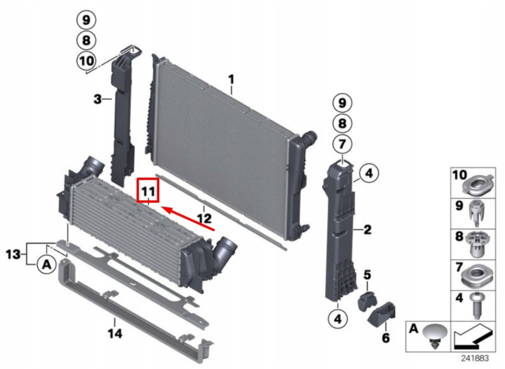 фото №4, Bmw x3 f25 интеркулер радиатор 7823570 17517823570