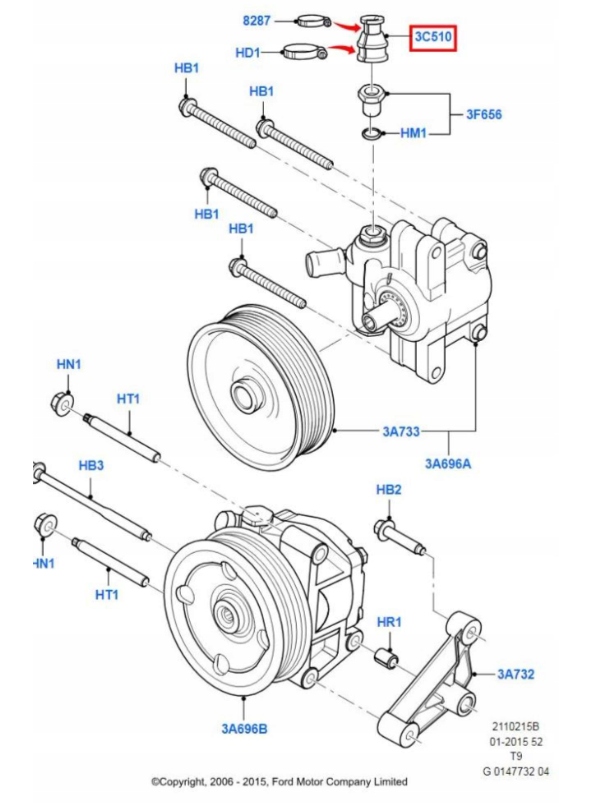 фото №10, Кронштейн трубка насоса ford transit 06-14 1524764