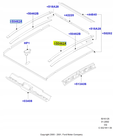 фото №7, Молдинг крыша левая боковая ford ka mk1 1996-2008 оригинальный номер 1091286