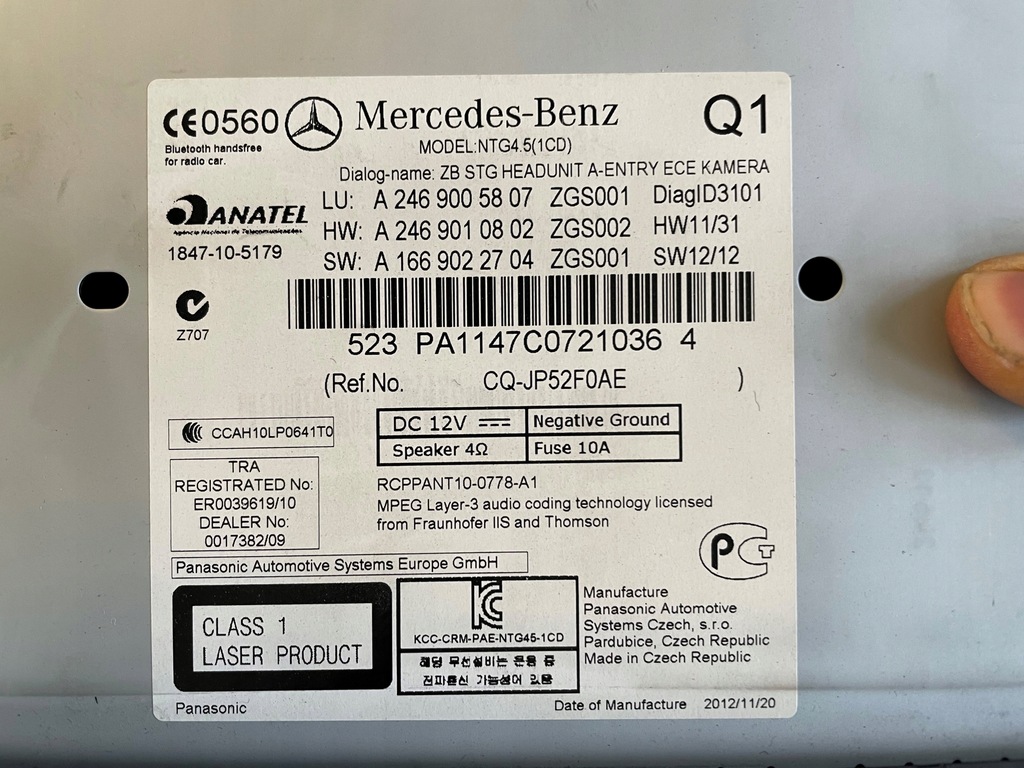 фото №2, Mercedes b klasa w246 a klasa w176 радіо оригінал