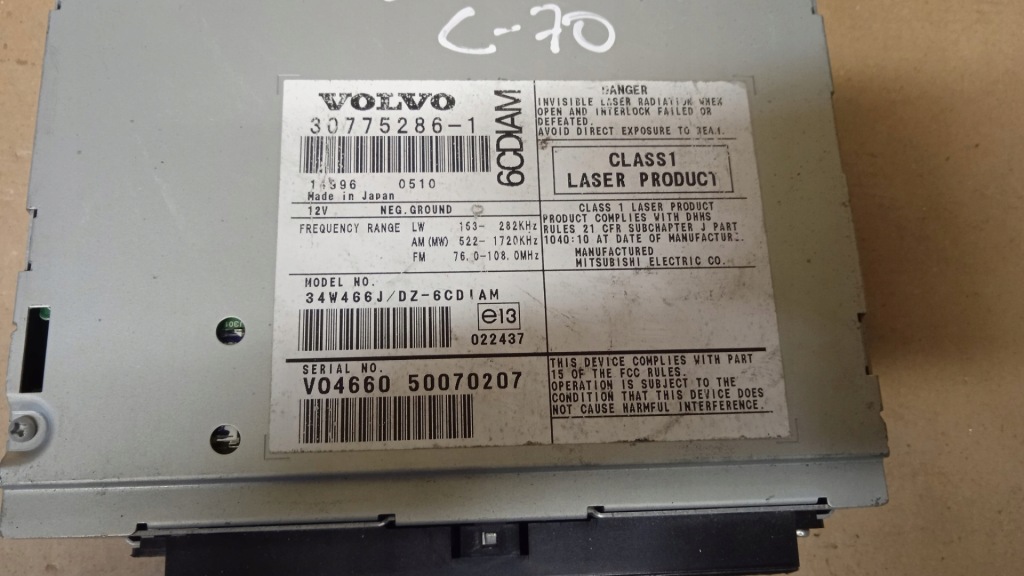 фото №2, Volvo c70 ii радио считыватель cd 307752861