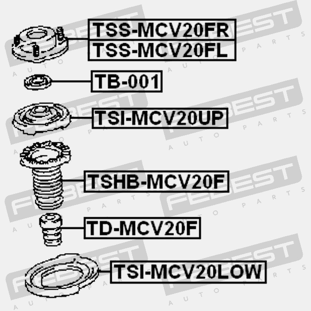 Підкладка пружини верх febest tsi-mcv20up в Україні