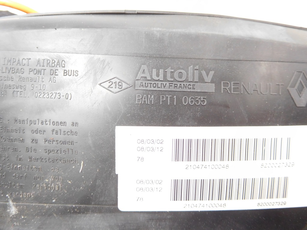 фото №7, Renault megane i подушка подушка безпеки сидіння 8200027329