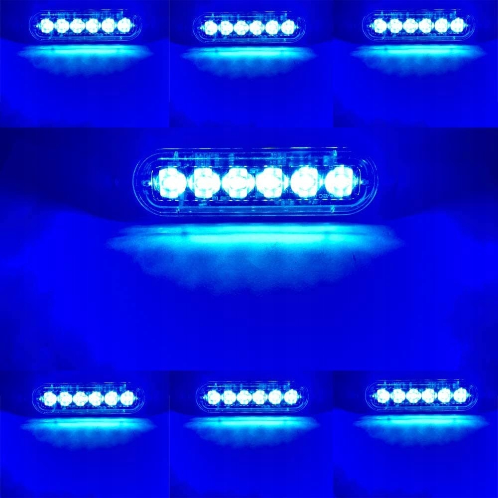 Stroboskop фара предупредительная policja straż 12/24v mocne фонарь  niebieskie Доставка