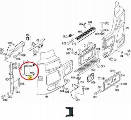 фото №2, Напрямна бампера права mercedes actros mp2 mp3