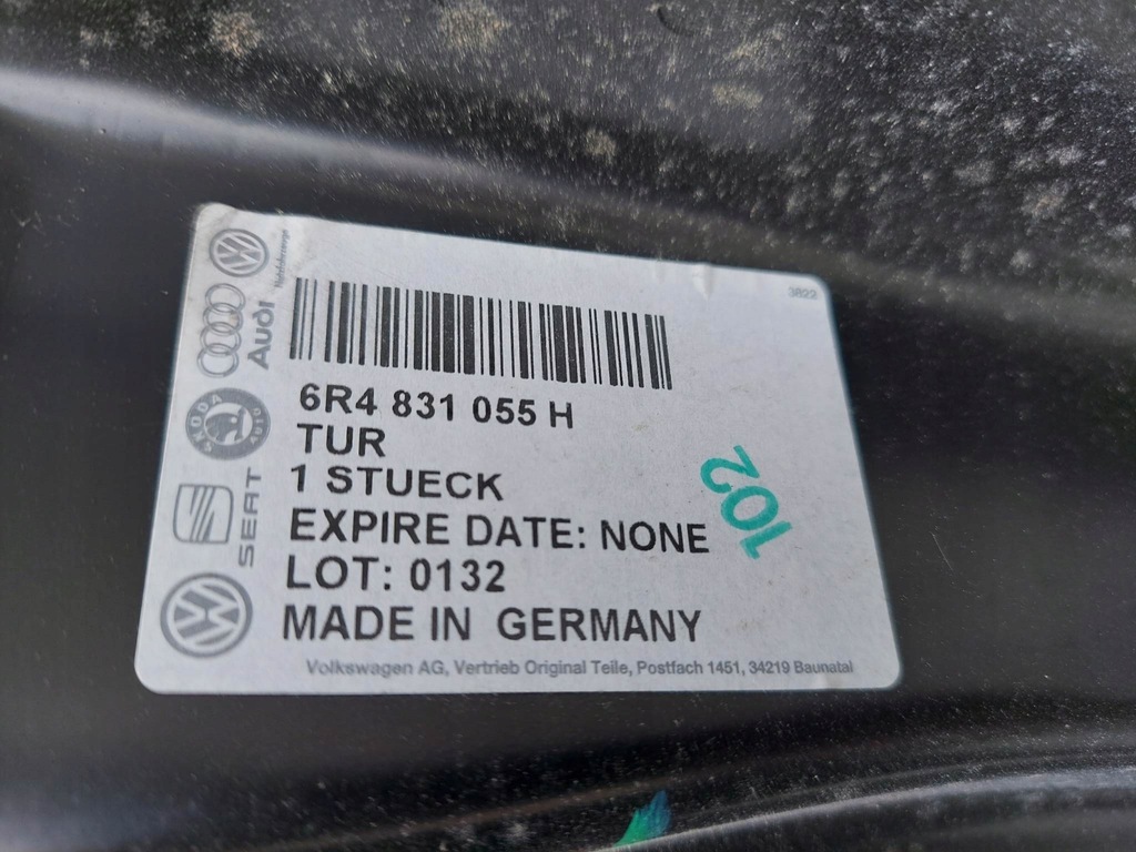 фото №12, Vw polo v 6r 6c 5d дверь левая перед nowe оригинальный номер