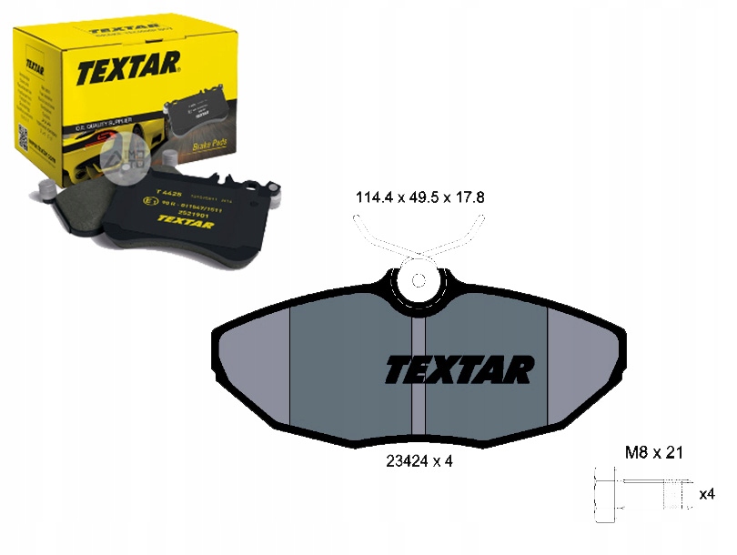 фото №1, Гальмівні колодки гальмівні jaguar задня s-type 99-06 textar