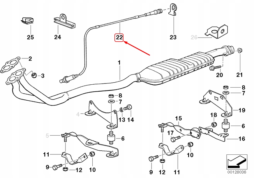 фото №1, Bmw 3 e36 датчик температури katalizatora/sondy лямбда-зонд 11781734670