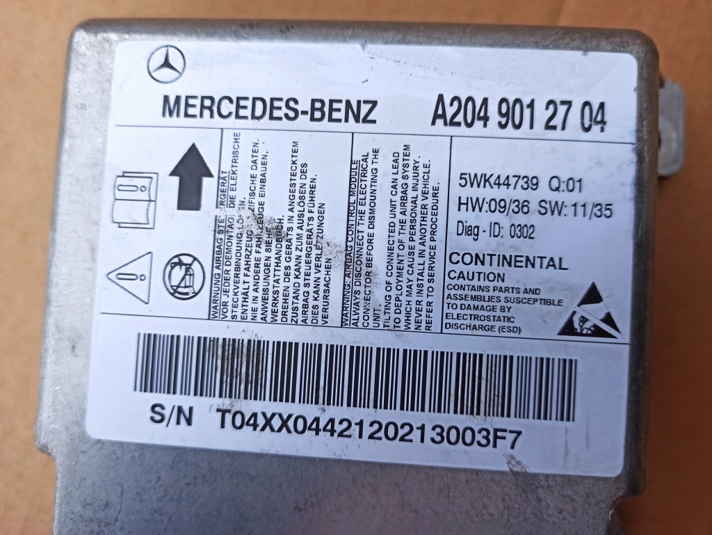 фото №4, Датчик модуль подушка безопасности mercedes w204 lift a2049012704