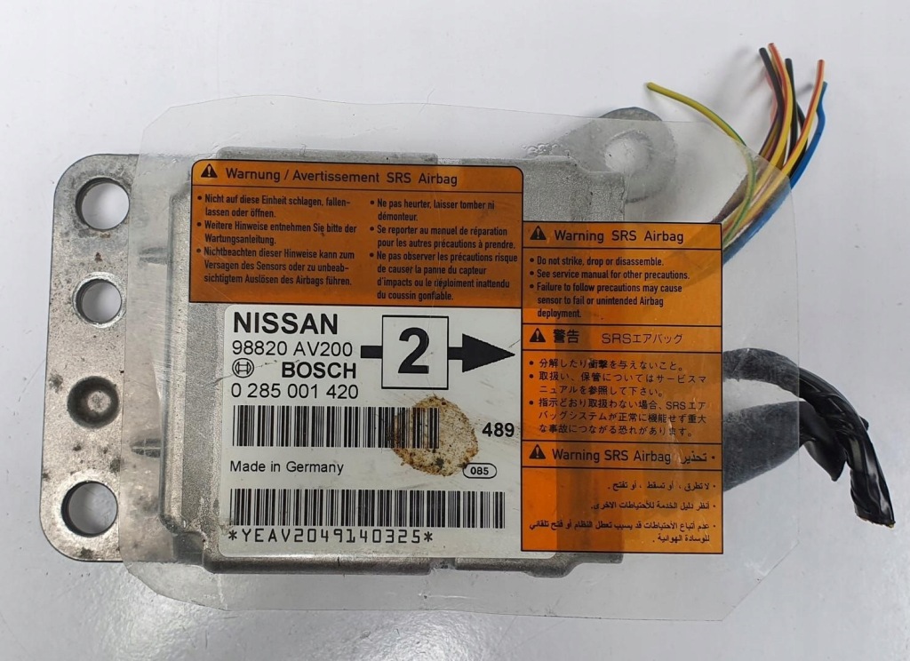фото №1, Датчик модуль air bag подушка безопасности nissan primera p12 98820-av200