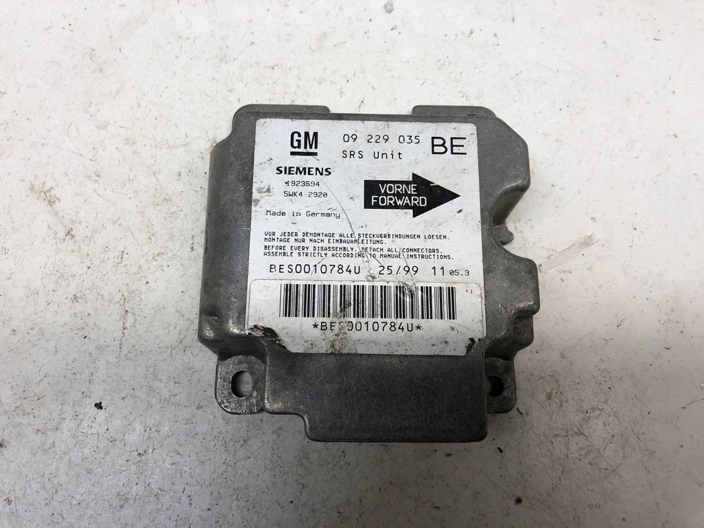 фото №1, Датчик подушка безпеки opel vectra b astra g 09229035
