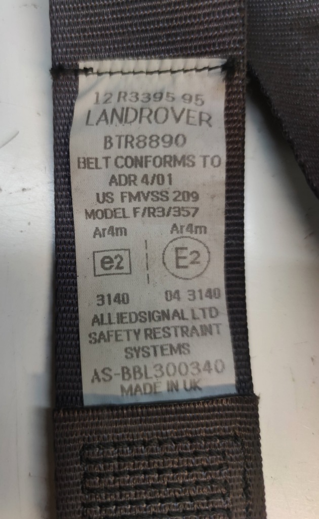 фото №4, Btr 8890 land rover range rover p38a задний правый pas безопасности