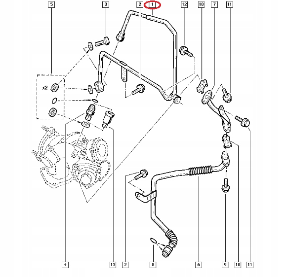 фото №16, Шланг питания турбины 2.0 turbo vel satis oryg
